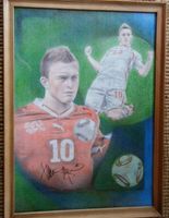 Fussball-Bild Zeichnung Xherdan Shaqiri Unterschrift Unikat