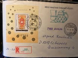 Ungarn 1980 ill. R-FDC SSt Block Tag d. Briefmarke Glaskunst