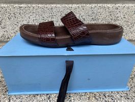 Jil Sander Sandalen, braun Kroko-Optik, Gr. 37