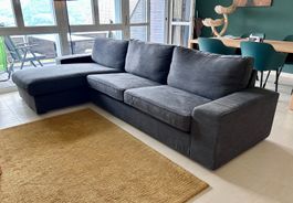 Sofa Stoff in Dunkelgrau