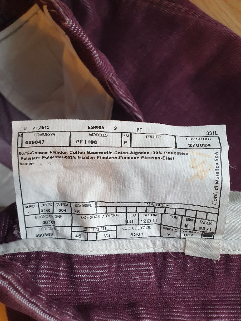 Armani Pantaloni: Armani Manchester Hose 33/36 – Usato da Zürich venduto da ceviname 3
