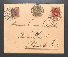 1917 FDC Pro Juventute Ersttagsbrief LES GENEVEYS S.C. 1.XII