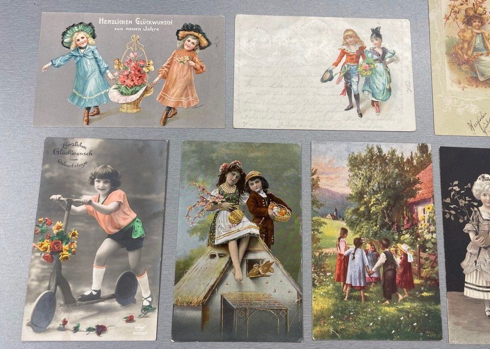 Cartoline postali: 9 antike Postkarten mit Kindermotiven als Lot – Usato da Sirnach venduto da Melisangi 1