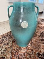 Vintage Keramik Vase, Türkis, 42x 17,5 Cm massiv