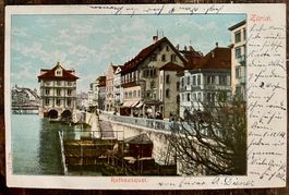 ZURICH - Rathausquai - Litho 1900
