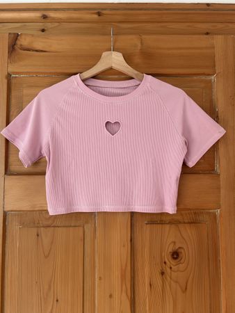 Rosa Crop Top mit Herz Ausschnitt - Sommer Must-Have! 