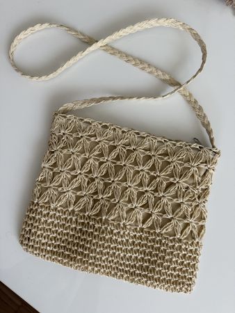 Sac bandoulière crochet beige, NEUF 