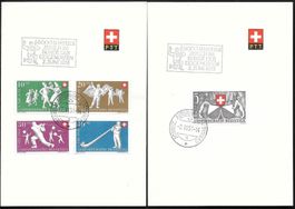 2 PTT-Bögli Pro Patria Serie 1951; B51-B55 gest. 2.6.1951