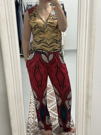 Custo Barcelona Jumpsuit Gr. S Viskose bunt Pailletten Spitz