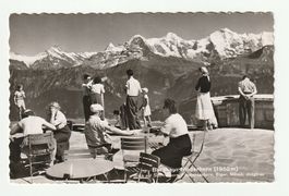 Alte Postkarte 1957 Niederhorn Panorama Zeitreise in Sommer