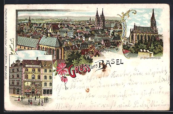 Ansichtskarten: Litho Basel, St. Elisabethkirche, Modeha – Gebraucht aus Berlin von bartko-reher