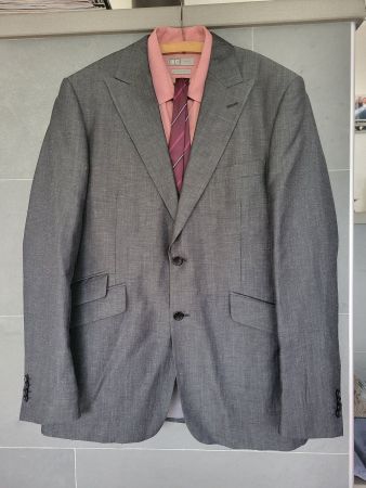 kompletter, eleganter Herrenanzug WE, Gr. 52 (Wolle/Leinen)