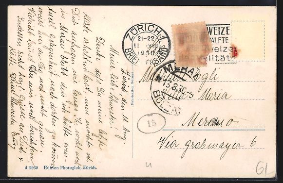 Cartoline postali: AK Zürich, Sihl-Post, 1930 – Usato da Berlin venduto da bartko-reher 1