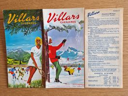 Vintage Villars-Chesières Reiseprospekt ❄️⛷️🏂🏔️🇨🇭 1965