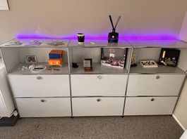 USM Haller Sideboard / Lowboard  Hellgrau  6 Klapptüren