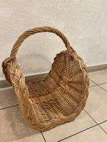 Panier à bois vintage en osier