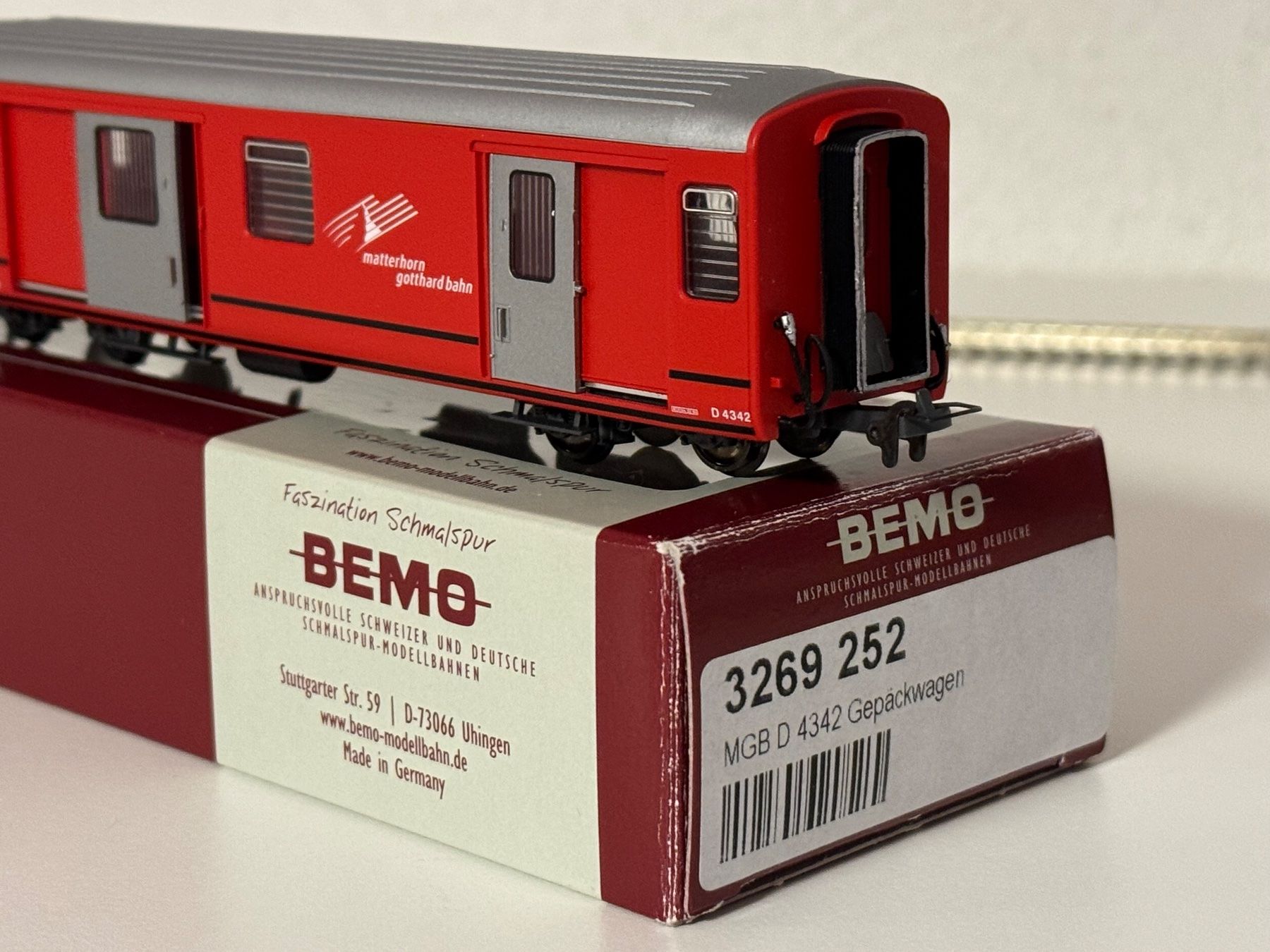 Bemo H0m 3269 252 MGB D 4342 Gepäckwagen mit LED Licht (Gebraucht) in ...