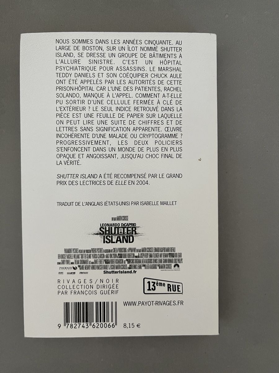 Libri: Shutter Island, Dennis Lehane - Thriller – Usato da Sierre venduto da black.box 1