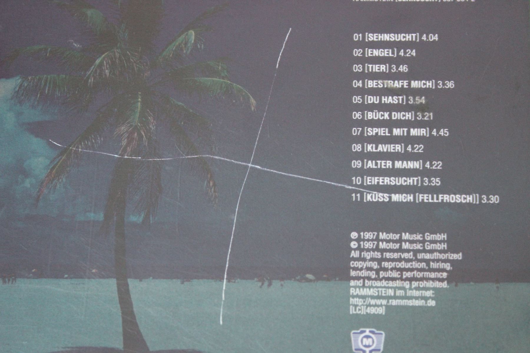 CD: RAMMSTEIN - SEHNSUCHT CD 1997 mit "Engel" und "Du hast" – Usato da Tübach venduto da JamesStone 2