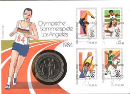 Münzbrief Olympische Sommerspiele Los Angeles 1984