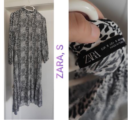 ZARA Kleid Animalprint schwarz weiss Grösse S wie neu