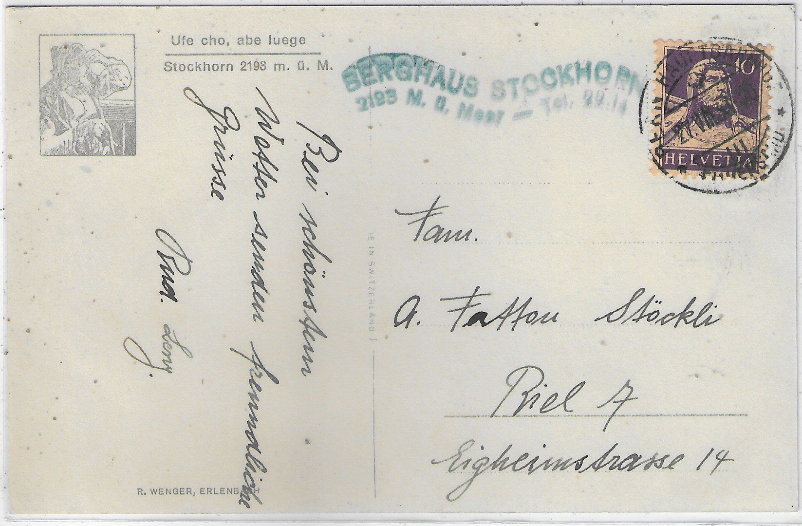 Cartoline postali: Stockhorn - Nord-West-Wand – Usato da Ettingen venduto da Kartenplanet 1