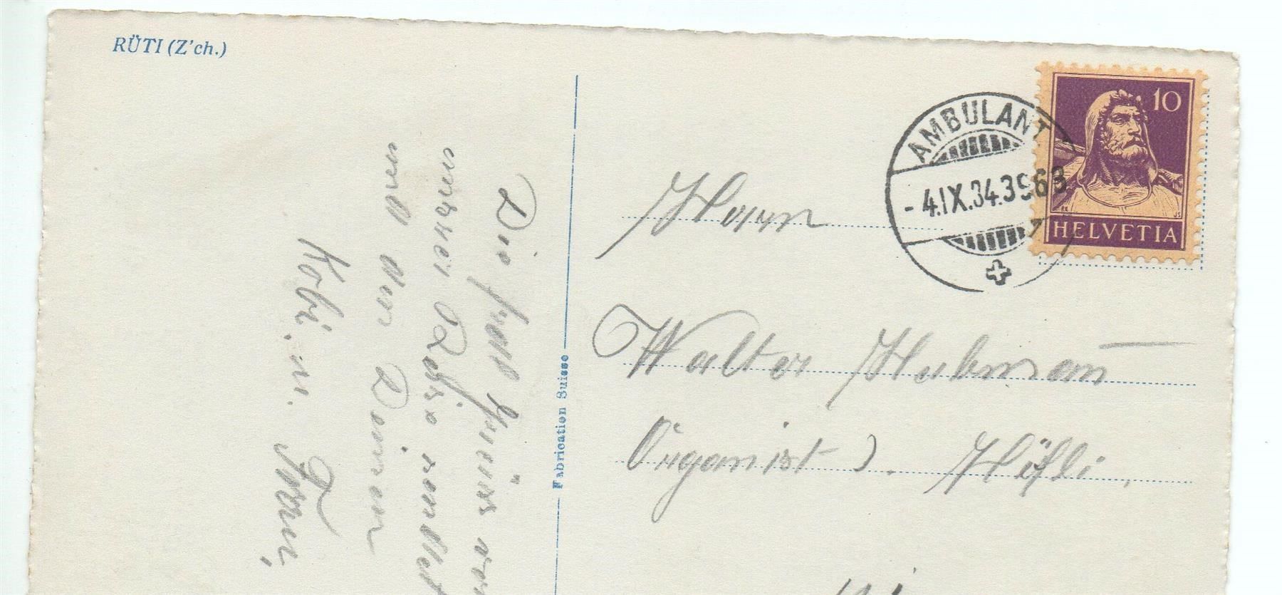 Cartoline postali: RÜTI Fabrik, Metzgerei – Usato da Jona venduto da philajona 1