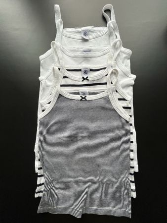 Petit Bateau-Bundle Mädchen Unterhemden (4 Stück), Gr. 116