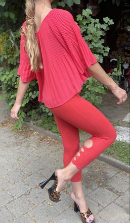 Gaudi Camicia rossa a pieghe👌nuova🌺1size-feste