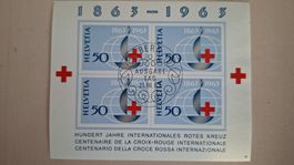Bloc timbre Croix-Rouge Helvetia 1963 oblitéré bon état