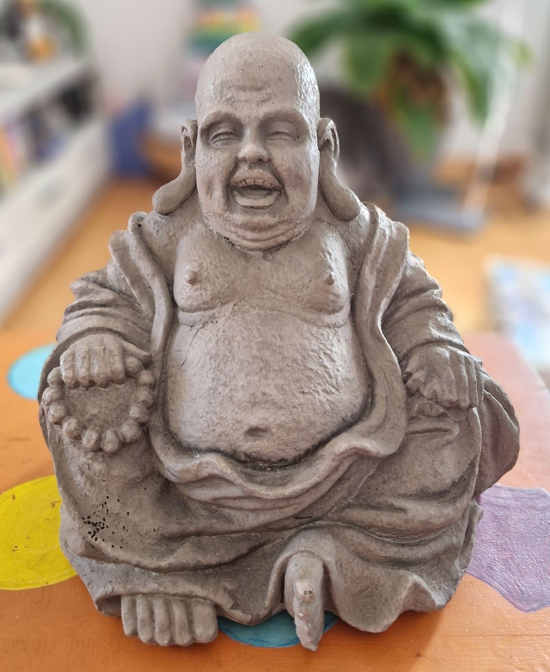 Statuette: Lachender Buddha Gartenfigur Steinoptik Deko Figur – Usato da Möhlin venduto da Lyhme94
