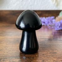 ✲ Obsidian Pilz Skulptur ✲ 43g / 48mm Mushroom Carving Figur