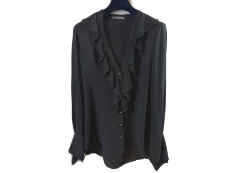Elegante schwarze Alexander McQueen Bluse, Gr. L,top Zustand