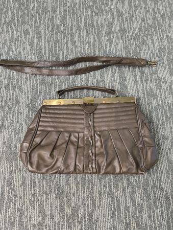 Vintage braune Leder Handtasche