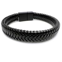 Armband aus PU-Leder geflochten mit Magnetverschluss