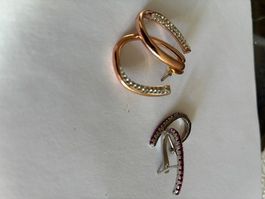2 paire de boucles oreilles-doré et argenté