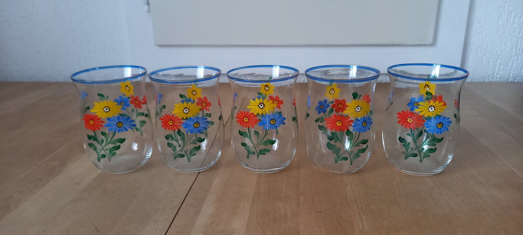 Geschirrsets: glas krug mit gläser,handbemalt – Neu (gemäss Beschreibung) aus Höri von bsc_68fw 1