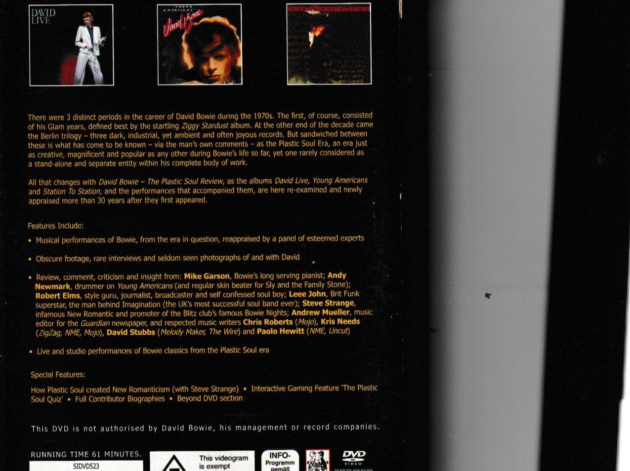 Tutti i DVDs: David Bowie - The plastic soul revue – Usato da Chur venduto da zowie72 1