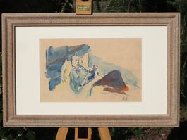 Rene Aubernoise  1872-1959 original Aquarell