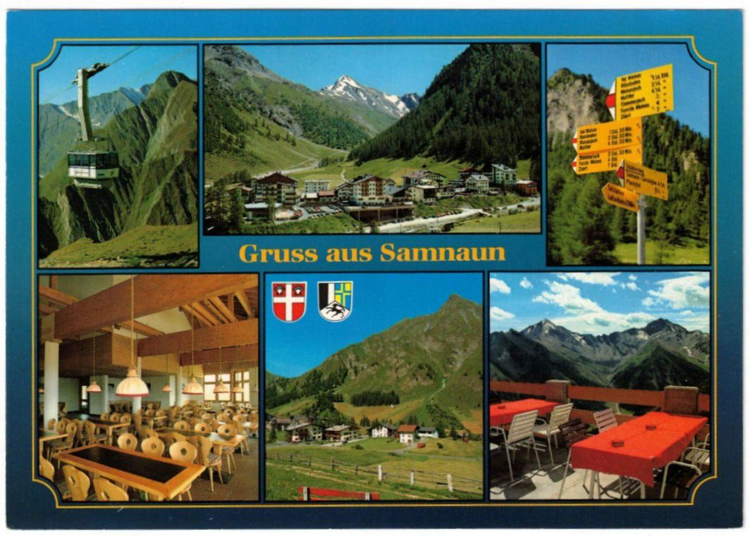 Cartoline postali: Samnaun - 6 Bild AK – Usato da Binningen venduto da Mountainrider