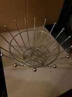 Obstkorb Metall verchromt rund Design guter Zustand