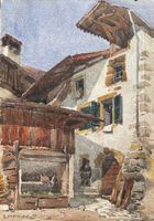 Leo Chatelain aquarelle village