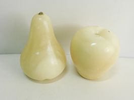 Vintage Birne und Apfel Alabaster