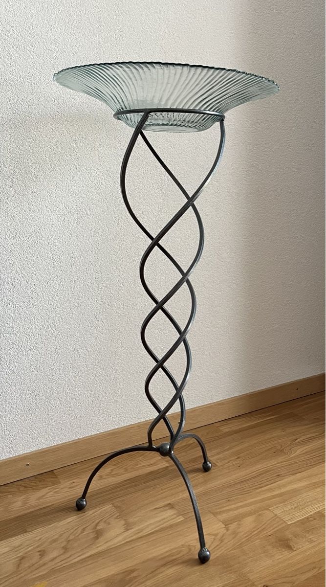 Altro per la casa: Glasschale mit  Metallständer Blumenständer Obstschale – Usato da Arboldswil venduto da Sonnenelfe 2