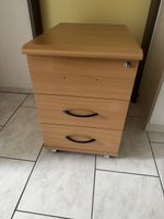 Rollcontainer Holzoptik mit drei Schubladen gebraucht