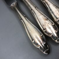 6 Dessertmesser versilbert