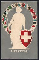 AK Helvetia mit Schild und Wappen, 1906