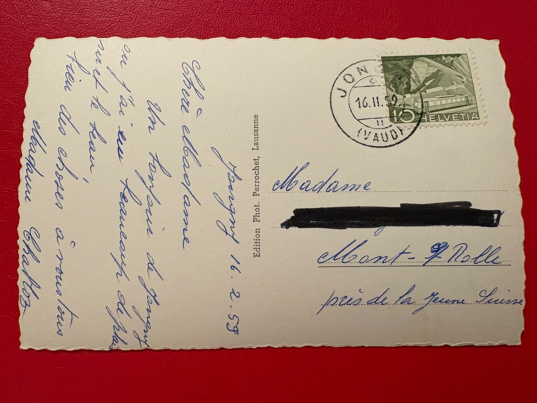 Cartoline postali: 1959 / Jongny "Etoile du Matin" – Usato da St-Légier-Chiésaz venduto da Theo006 1