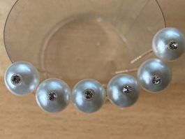 Hochzeit Haarschmuck Haarnadel PERLE Strass Silber 6 St. Neu