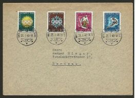1948  Satzbrief Olympische Spiele St. Moritz nach Herisau
